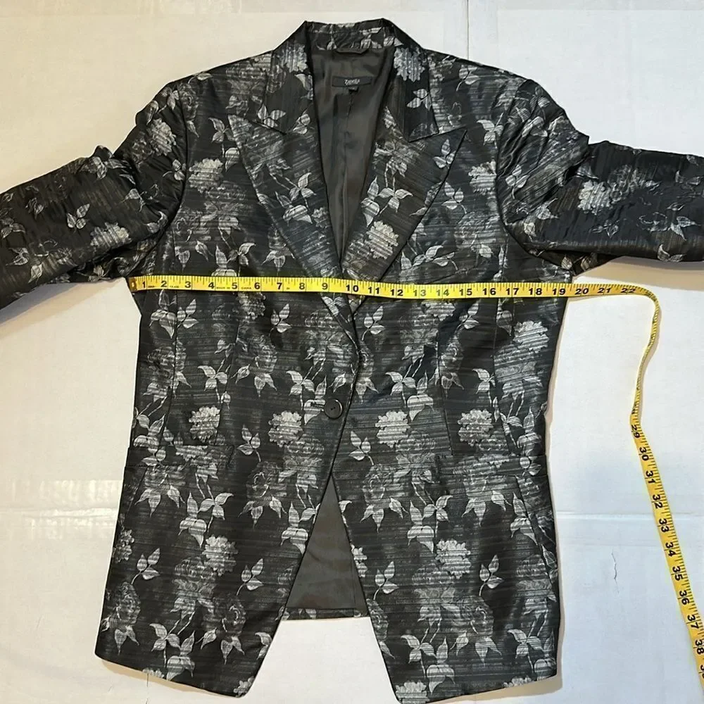 Zanella women’s floral brocade single button jacket/ blazer size 10